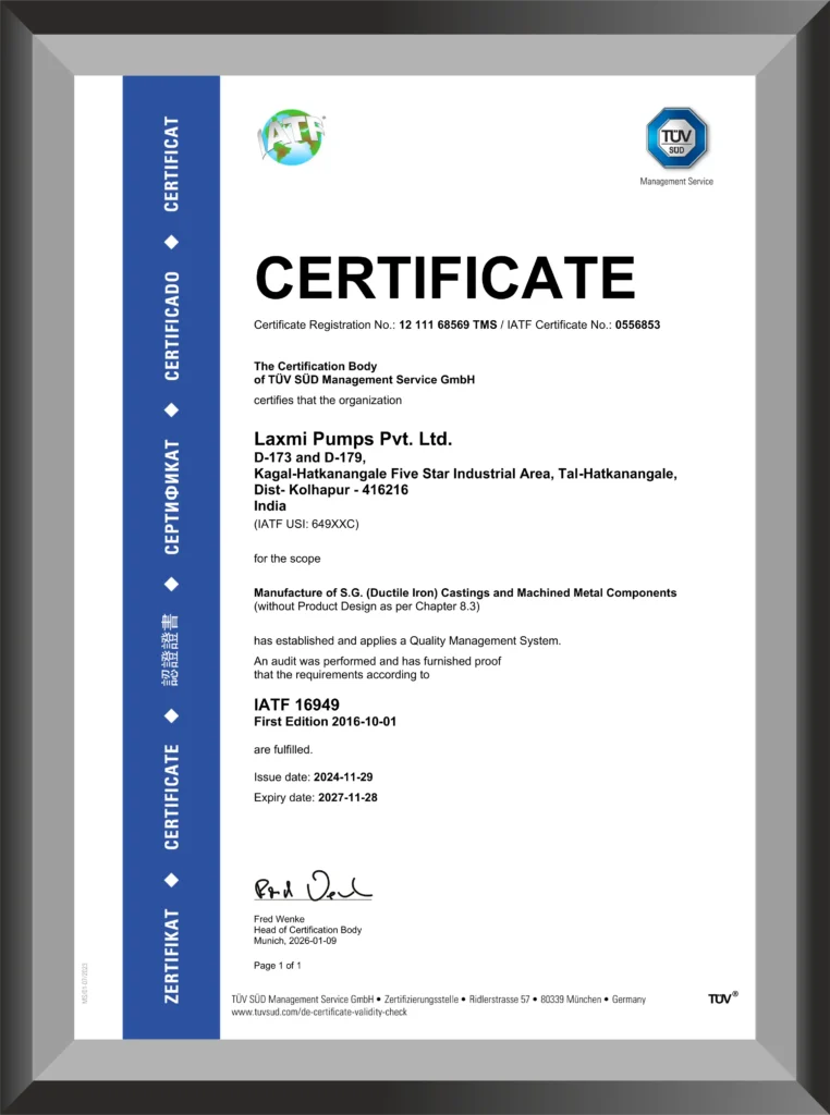 Lada foundry certificates IATF 16949